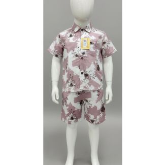 Boys floral print cotton shirt & shorts set - Gangavathi Exports