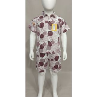 Kid's casual set featuring print pattern short sleeve top and shorts - Gangavathi Exports