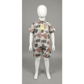 Kid's Tropical Print Button-Down Shirt and Shorts Set - Gangavathi Exports