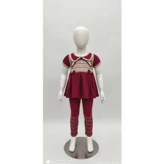 Maroon toddler set with short sleeves and leggings India