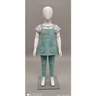 Teal green toddler floral cotton top leggings set India