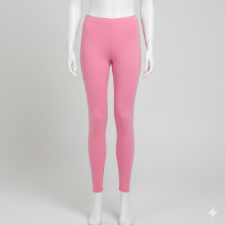 Mannequin wearing solid Baby Pink 4-way stretch cotton ankle length leggings