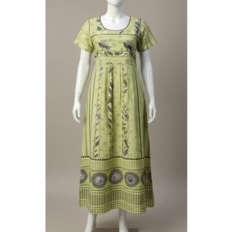 Light green printed cotton blend kurti A-line India