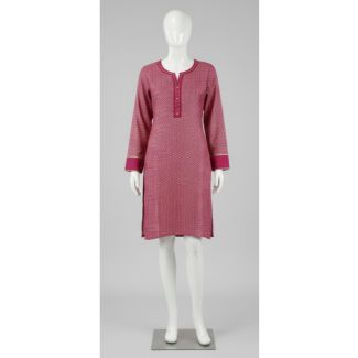 Maroon printed kurti full sleeve straight cut party wear India