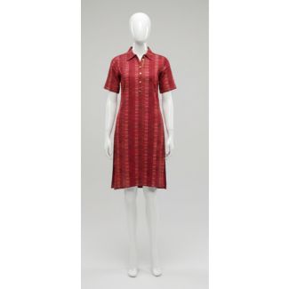 Maroon textured cotton kurti short sleeve partywear India