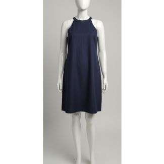 Navy blue sleeveless A-line knee-length casual dress India