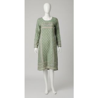 Sea green printed cotton kurti full sleeve party wear India