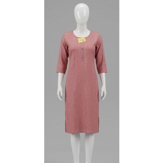 Women's Dusty Pink Printed Kurti 3/4 Sleeve India