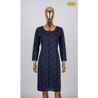 Women's maroon cotton party wear full sleeve knee length kurti India