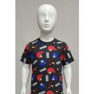 Black kids Sonic printed cotton t-shirt half sleeve India