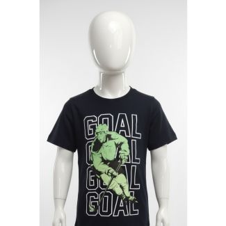 Black kids t-shirt GOAL hockey player graphic India