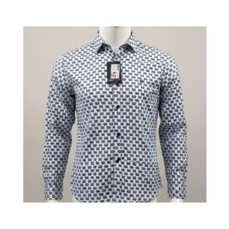 Blue Sanganeri Print Slim Fit Cotton Shirt India