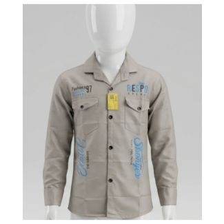 Boys Beige Printed Full Sleeve Shirt for daily casual wear in India