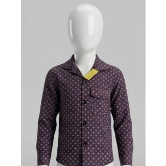 Boys Burgundy Geometric Print Full Sleeve Shirt for Kids India