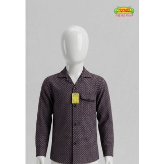 Boys Burgundy Geometric Print Full Sleeve Shirt for daily wear India