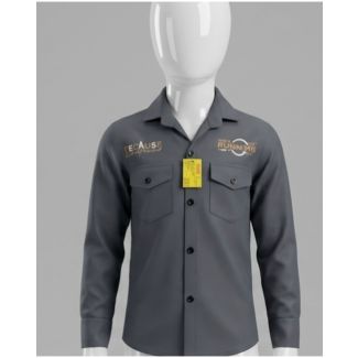 Boys Grey Printed Full Sleeve Shirt With Chest Pockets India