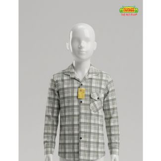Boys grey and white checkered full sleeve shirt for kids India
