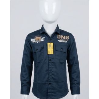 Boys Navy Blue Printed Full Sleeve Shirt for casual wear in India