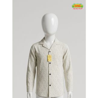 Boys Off-White Floral Print Full Sleeve Shirt for casual wear India