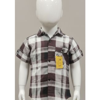 Boys' plaid casual cotton shirt short sleeve India