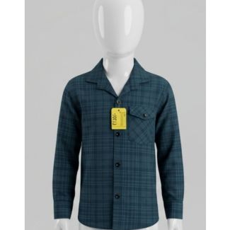 Boys teal blue plaid full sleeve shirt for a stylish look India