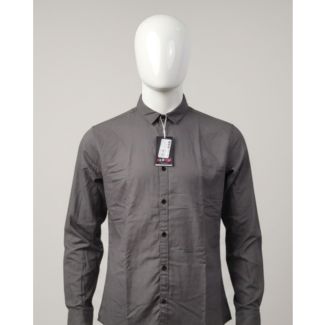 Charcoal gray cotton full sleeve casual shirt India