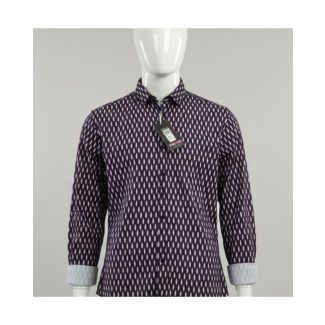 Dark purple printed cotton slim fit casual shirt India