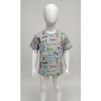 Grey kids t-shirt with retro race car print India
