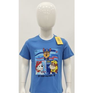 Kids blue Paw Patrol cotton t-shirt with short sleeves and graphic print