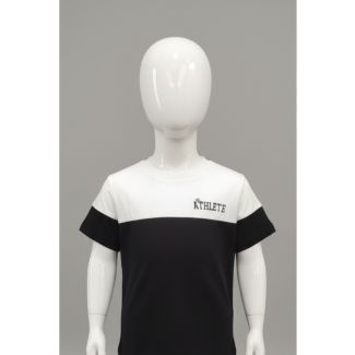 Kids color block black and white athletic t-shirt India