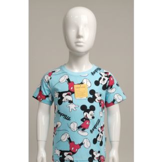 Kids sky blue mickey mouse print cotton t-shirt India