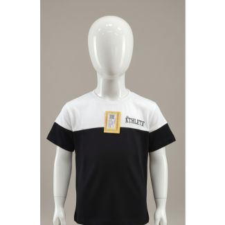 Kids white and black color block cotton t-shirt India