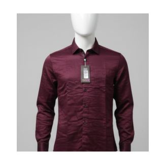 Maroon silk finish men's formal shirt full sleeve India