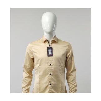 Men's beige cotton shirt full sleeve collared India