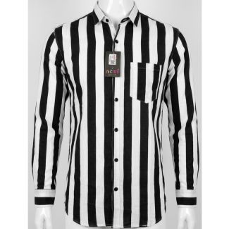 Mens black and white striped casual full sleeve shirt for men India
