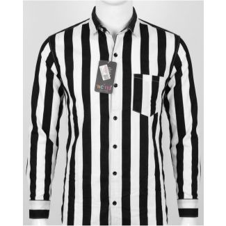 Mens Black and White Striped Slim Fit Casual Shirt for Men India