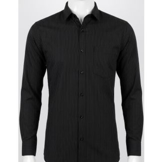 Mens Black Printed Cotton Slim Fit Full Sleeve Shirt India