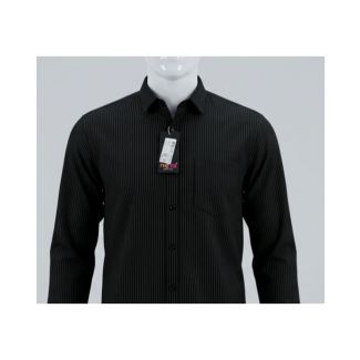 Mens Black Striped Full Sleeve Casual Shirt for men online in India