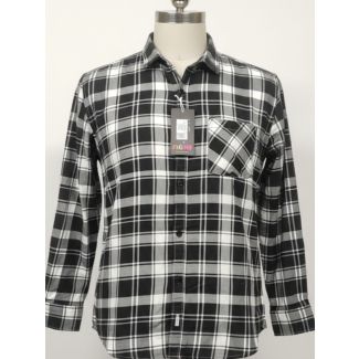Men's Black and White Plaid Cotton Full Sleeve Casual Shirt - Gangavathi Exports