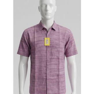 Mens dusty mauve textured cotton half sleeve shirt for casual wear in India