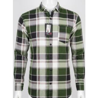 Mens Green Plaid Slim Fit Cotton Casual Shirt for Men India