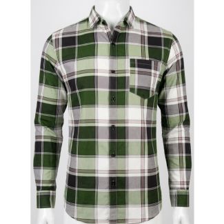 Mens Green Plaid Slim Fit Cotton Casual Shirt for men in India