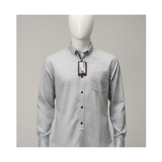 Men's grey printed cotton full sleeve casual shirt India