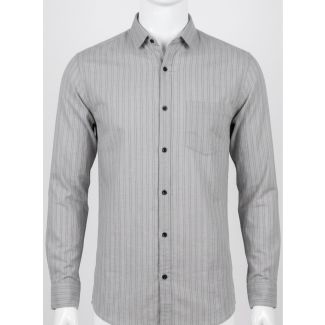 Men's Grey Striped Slim Fit Cotton Casual Shirt for Men Online India