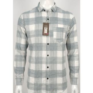 Mens Grey White Plaid Long Sleeve Casual Shirt for Men Online India