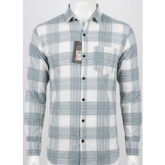 Mens Grey White Plaid Slim Fit Casual Shirt for men in India