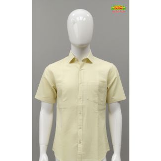 Mens Lemon Yellow Cotton Shirt Half Sleeve Regular Fit for Daily Wear India