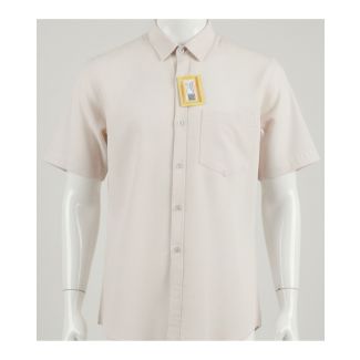 Mens light beige cotton half sleeve formal shirt for casual office wear India