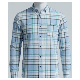 Mens Light Blue Plaid Full Sleeve Casual Shirt for men in India