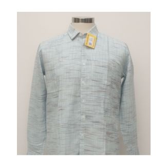 Men's Light blue cotton shirt with full sleeves and classic collar - Gangavathi Exports